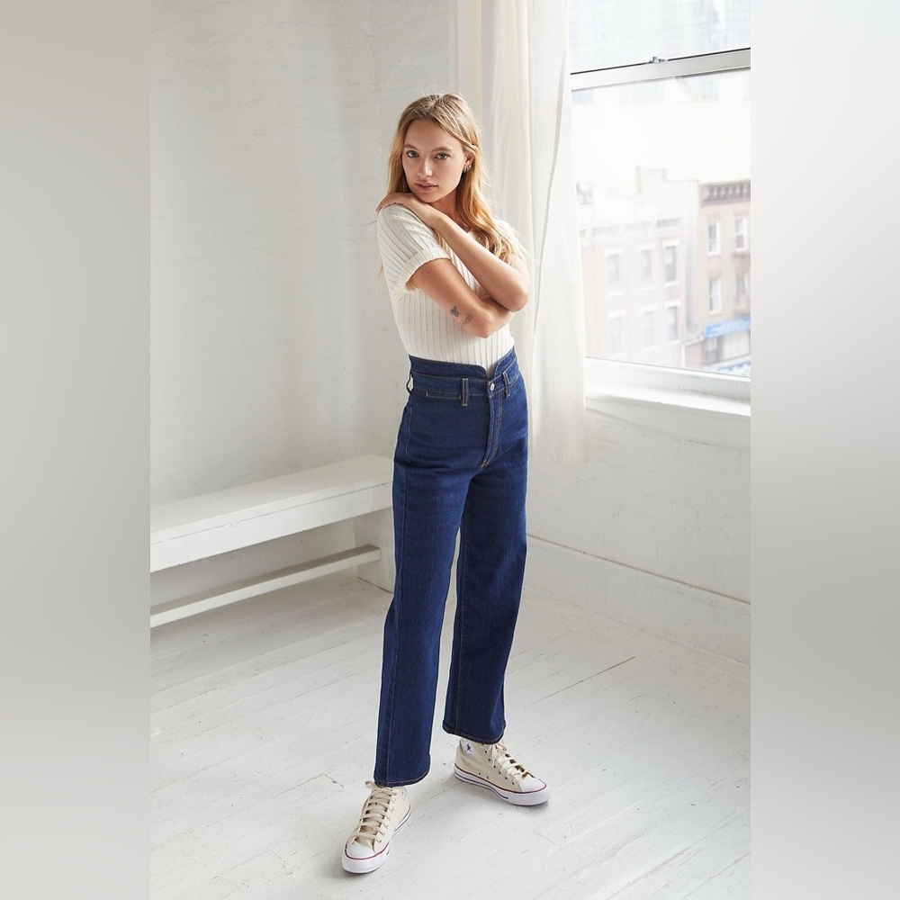 Levi’s Tailored Ribcage Straight Ankle Dark Wash - Picture 5 of 6